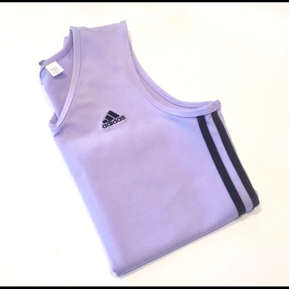 adidas Tops - Adidas Purple  V Neck Fitted Athletic Tank